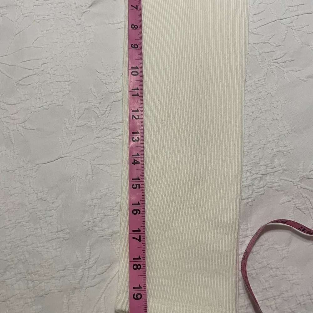 Madewell Ribbed Long Sleeve Knot-Front Top Style K4412 In Ivory Size L Classic - Picture 11 of 14